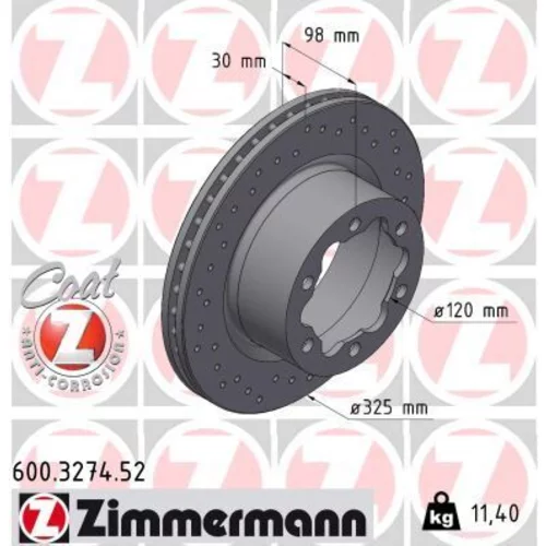 Brzdový kotúč ZIMMERMANN 600.3274.52