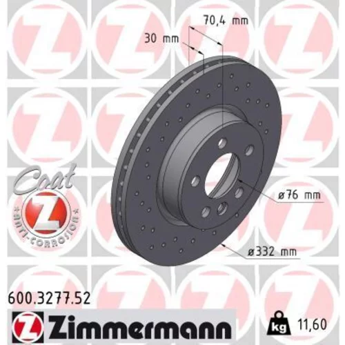 Brzdový kotúč ZIMMERMANN 600.3277.52