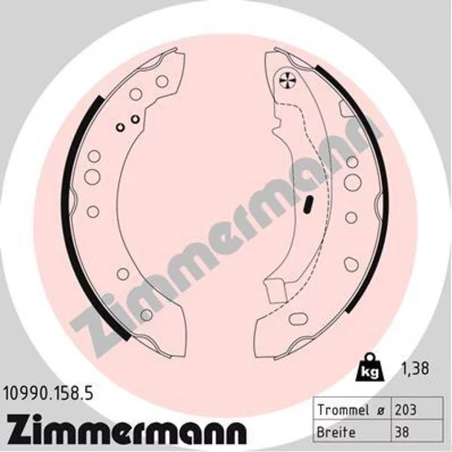 Sada brzdových čeľustí ZIMMERMANN 10990.158.5