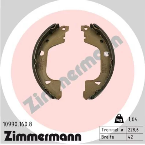 Sada brzd. čeľustí parkov. brzdy ZIMMERMANN 10990.160.8