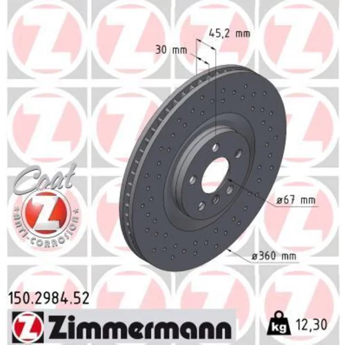 Brzdový kotúč ZIMMERMANN 150.2984.52