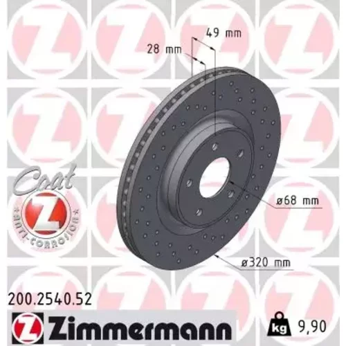 Brzdový kotúč ZIMMERMANN 200.2540.52