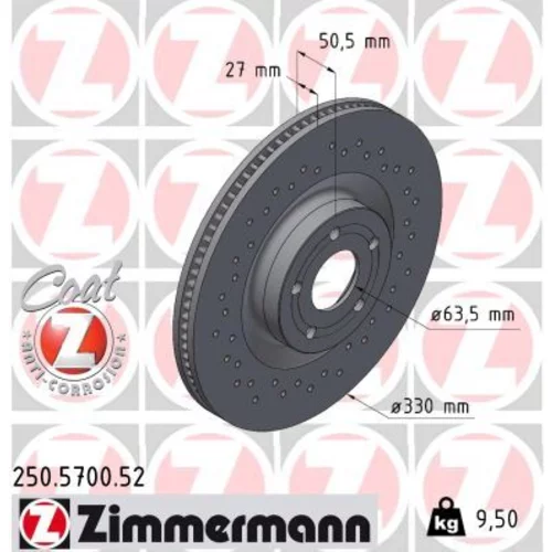 Brzdový kotúč ZIMMERMANN 250.5700.52