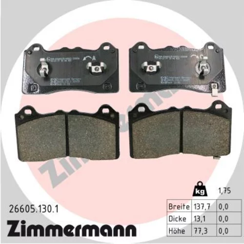 Sada brzdových platničiek kotúčovej brzdy ZIMMERMANN 26605.130.1