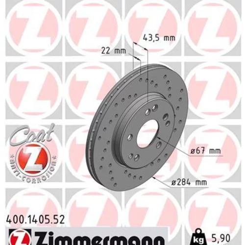 Brzdový kotúč ZIMMERMANN 400.1405.52
