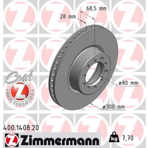 Brzdový kotúč ZIMMERMANN 400.1408.20