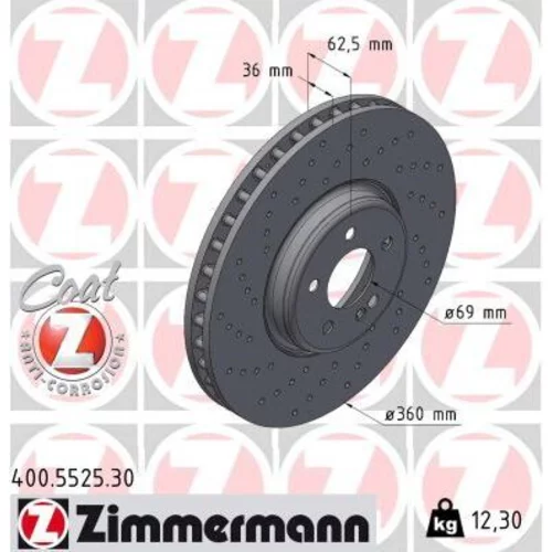 Brzdový kotúč ZIMMERMANN 400.5525.30