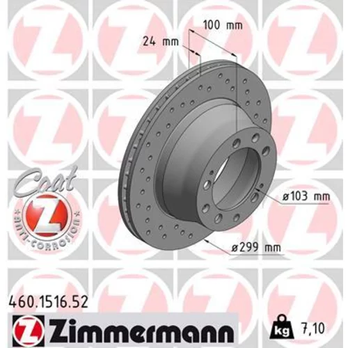 Brzdový kotúč ZIMMERMANN 460.1516.52