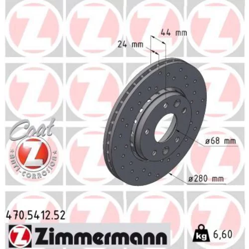 Brzdový kotúč ZIMMERMANN 470.5412.52