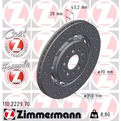 Brzdový kotúč ZIMMERMANN 110.2229.70
