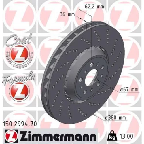 Brzdový kotúč ZIMMERMANN 150.2994.70