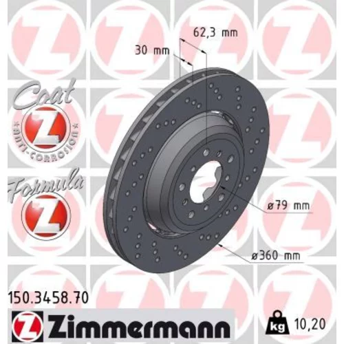 Brzdový kotúč ZIMMERMANN 150.3458.70