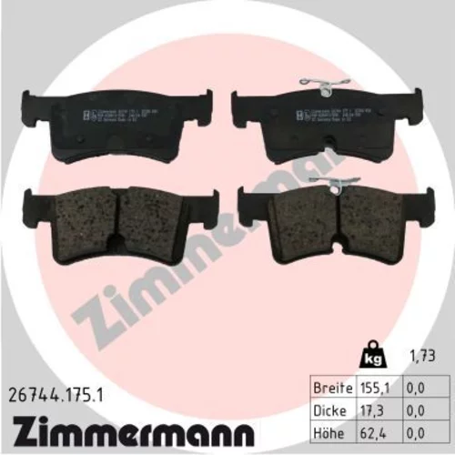 Sada brzdových platničiek kotúčovej brzdy ZIMMERMANN 26744.175.1