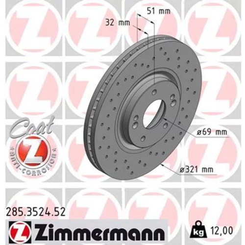 Brzdový kotúč ZIMMERMANN 285.3524.52