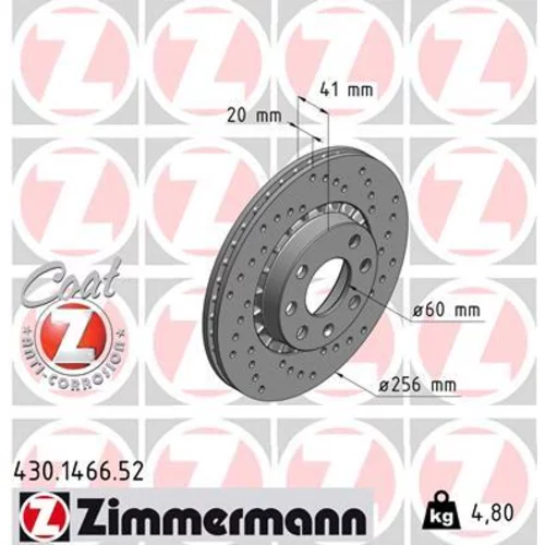 Brzdový kotúč ZIMMERMANN 430.1466.52