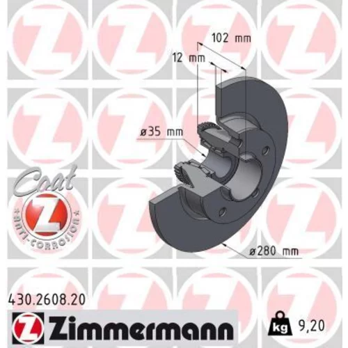 Brzdový kotúč ZIMMERMANN 430.2608.20