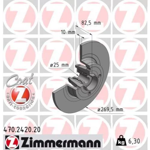 Brzdový kotúč ZIMMERMANN 470.2420.20