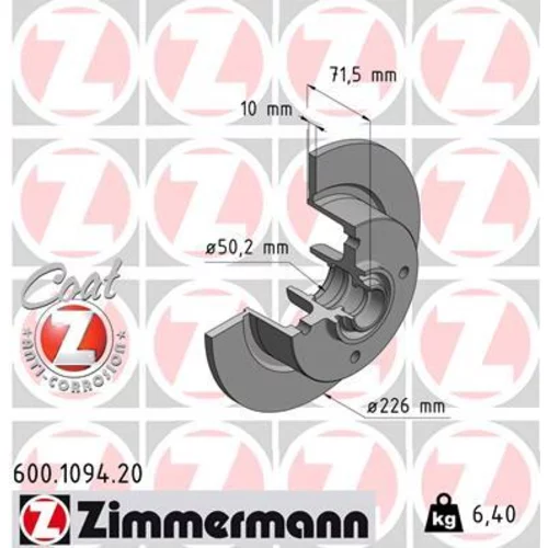 Brzdový kotúč ZIMMERMANN 600.1094.20
