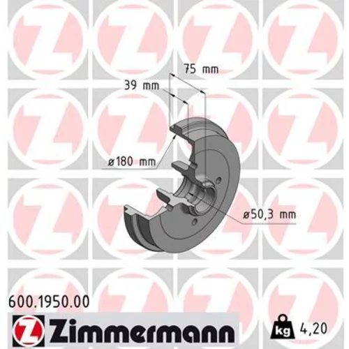 Brzdový bubon 600.1950.00 /Zimmermann/