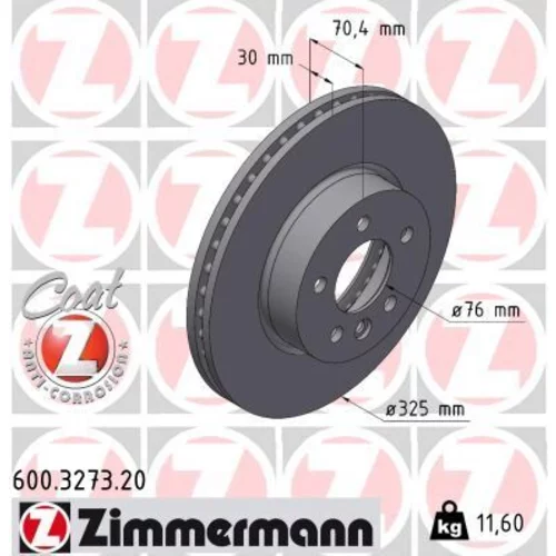Brzdový kotúč ZIMMERMANN 600.3273.20