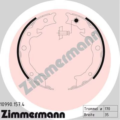 Sada brzd. čeľustí parkov. brzdy ZIMMERMANN 10990.157.4