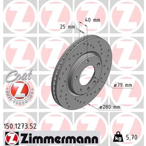 Brzdový kotúč ZIMMERMANN 150.1273.52