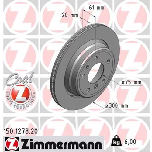 Brzdový kotúč ZIMMERMANN 150.1278.20