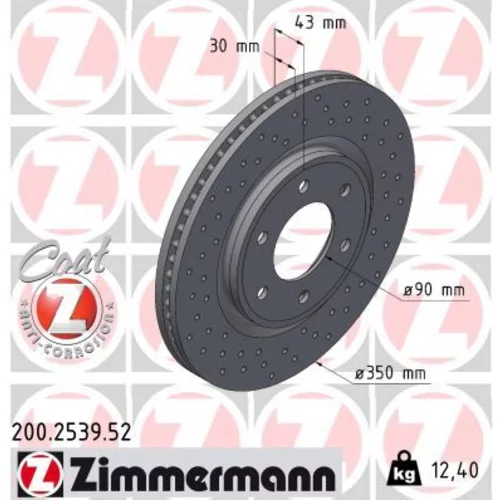 Brzdový kotúč ZIMMERMANN 200.2539.52