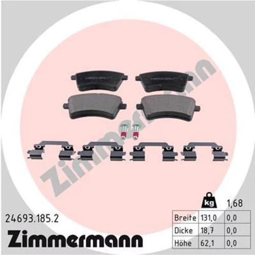 Sada brzdových platničiek kotúčovej brzdy ZIMMERMANN 24693.185.2
