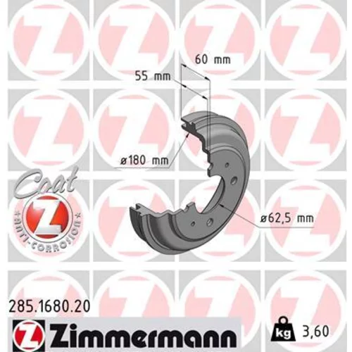 Brzdový bubon 285.1680.20 /Zimmermann/