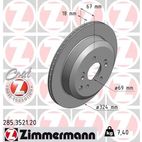 Brzdový kotúč ZIMMERMANN 285.3521.20