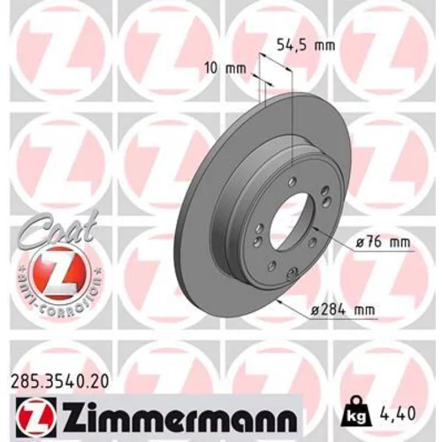 Brzdový kotúč ZIMMERMANN 285.3540.20