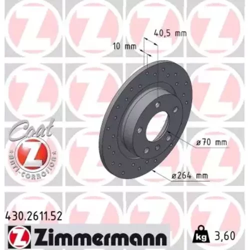 Brzdový kotúč ZIMMERMANN 430.2611.52