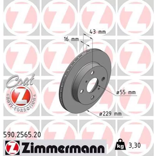 Brzdový kotúč ZIMMERMANN 590.2565.20