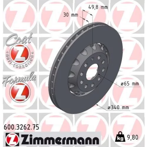 Brzdový kotúč ZIMMERMANN 600.3262.75