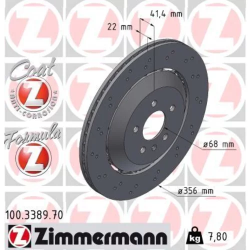 Brzdový kotúč ZIMMERMANN 100.3389.70