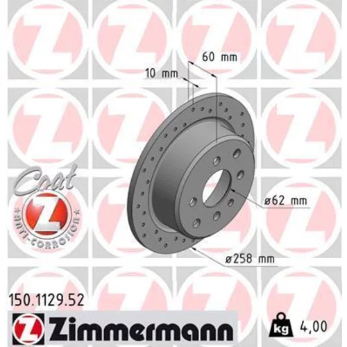 Brzdový kotúč ZIMMERMANN 150.1129.52