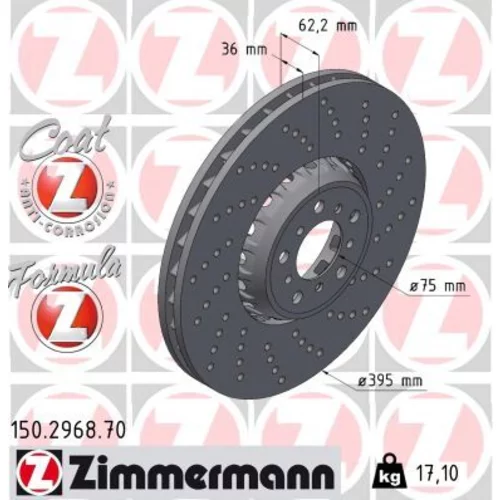 Brzdový kotúč ZIMMERMANN 150.2968.70