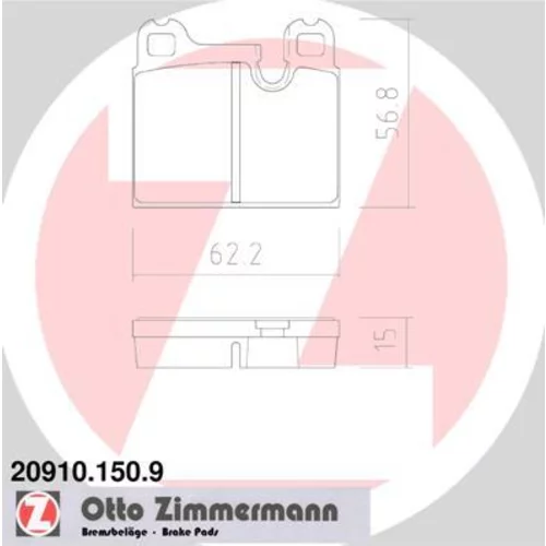 Sada brzdových platničiek kotúčovej brzdy ZIMMERMANN 20910.150.9