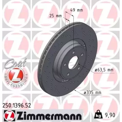 Brzdový kotúč ZIMMERMANN 250.1396.52