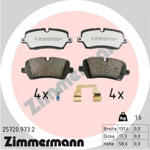 Sada brzdových platničiek kotúčovej brzdy ZIMMERMANN 25720.973.2