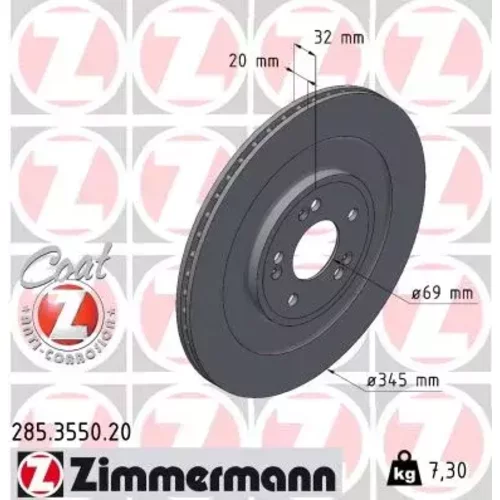 Brzdový kotúč ZIMMERMANN 285.3550.20
