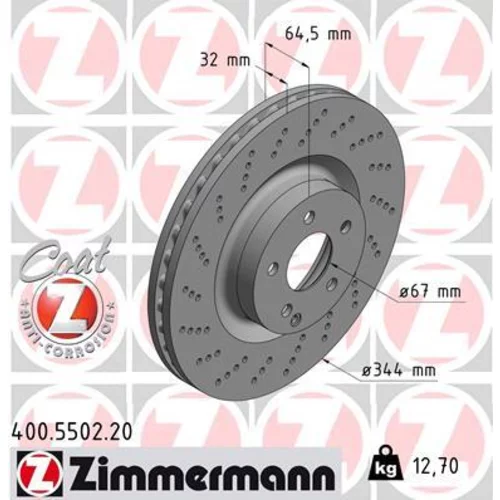 Brzdový kotúč ZIMMERMANN 400.5502.20
