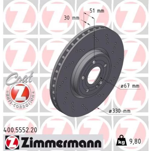 Brzdový kotúč ZIMMERMANN 400.5552.20