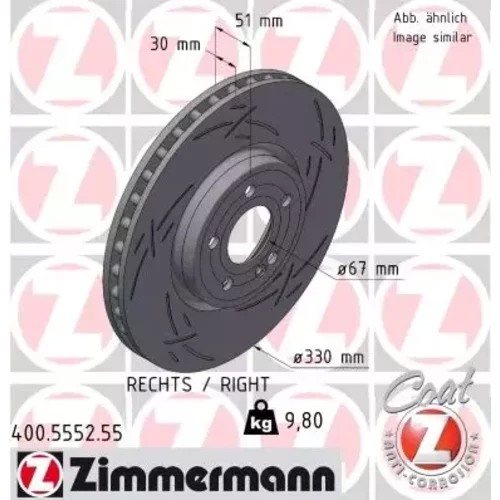 Brzdový kotúč ZIMMERMANN 400.5552.55
