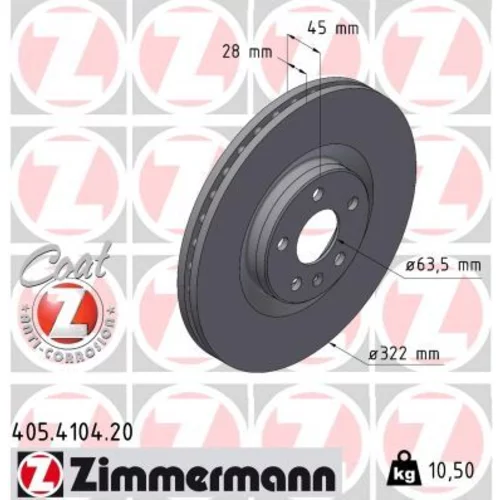Brzdový kotúč ZIMMERMANN 405.4104.20