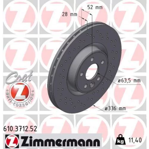 Brzdový kotúč ZIMMERMANN 610.3712.52