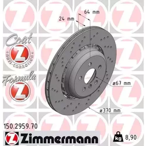 Brzdový kotúč ZIMMERMANN 150.2959.70