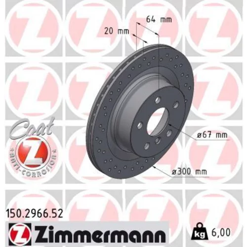 Brzdový kotúč ZIMMERMANN 150.2966.52