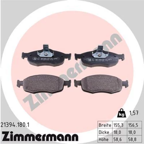 Sada brzdových platničiek kotúčovej brzdy ZIMMERMANN 21394.180.1